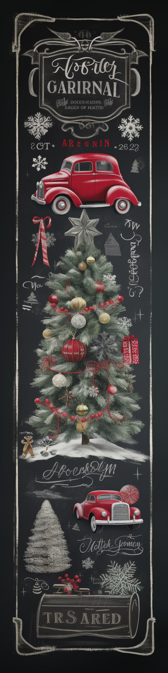 Festive Christmas Chalkboard Elements