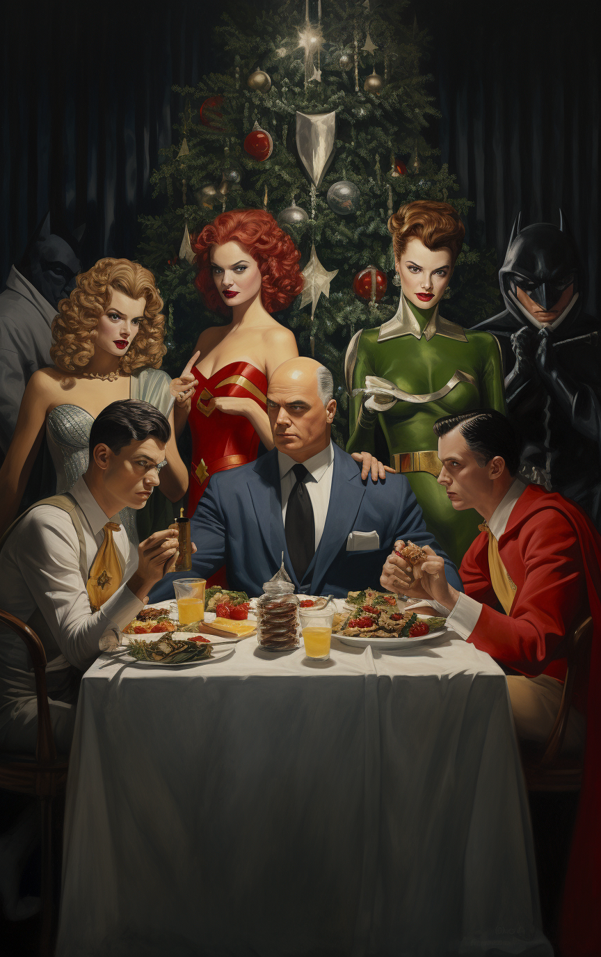 Christmas painting of Lex Luthor