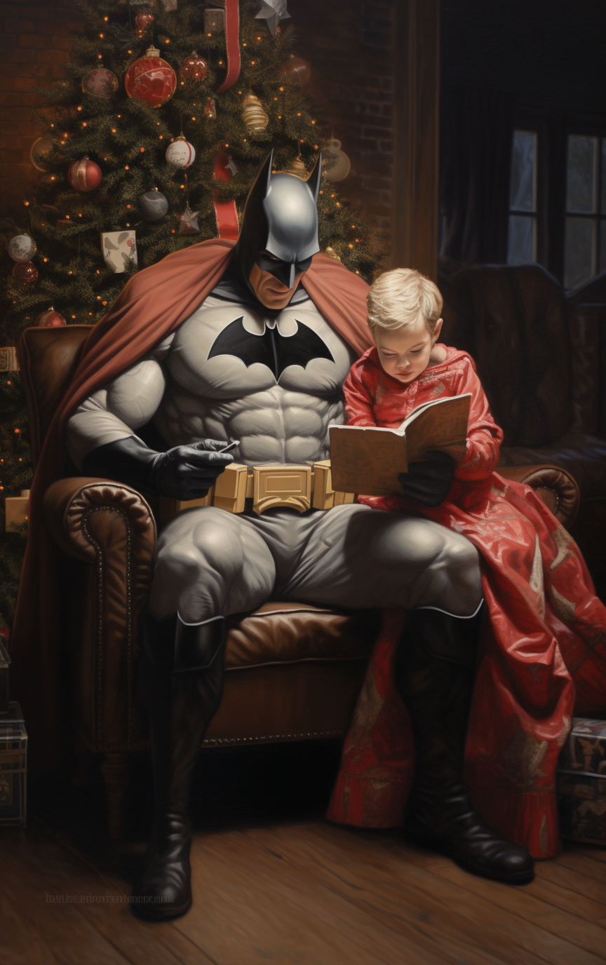 Christmas Painting Oil: Batman Artwork