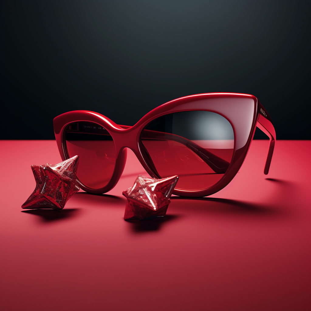 Fashionable burgundy red sunglasses for Christmas shopping