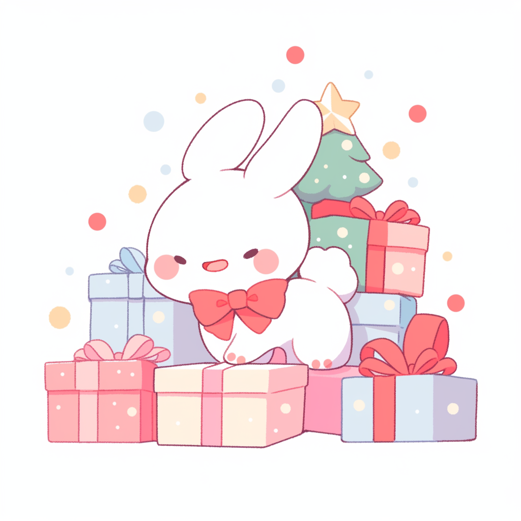 Colorful Christmas sticker with niji design