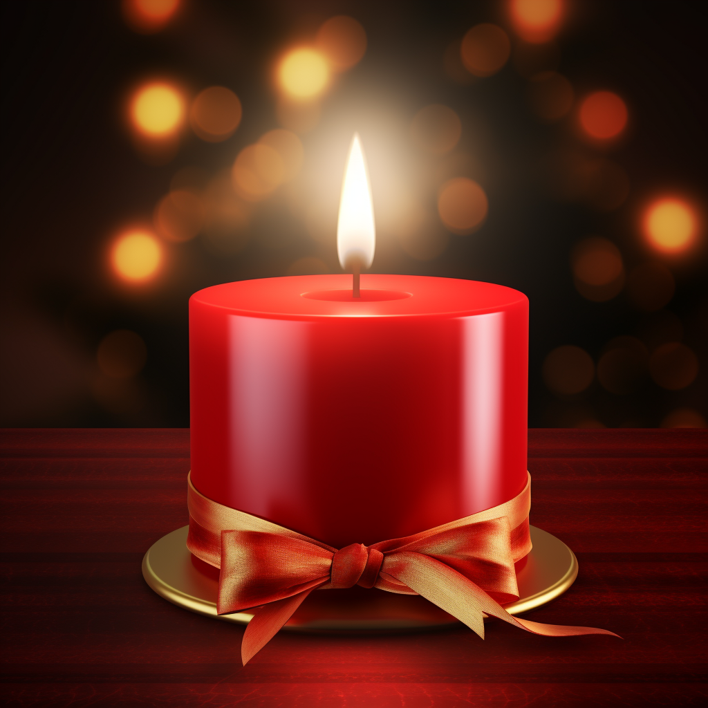 Christmas themed candle mockup with realistic background