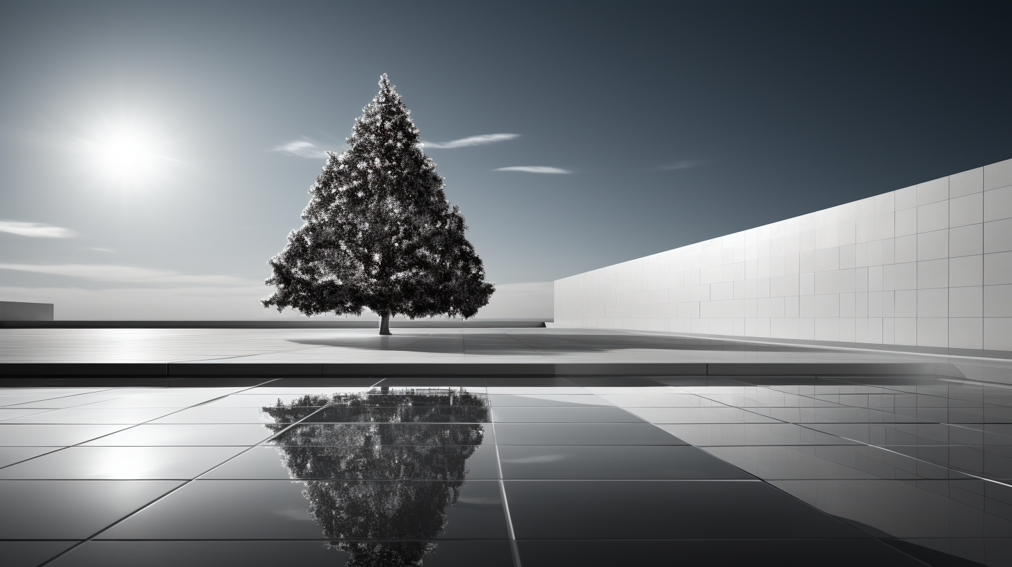 Elegant Christmas Tree by the Pool