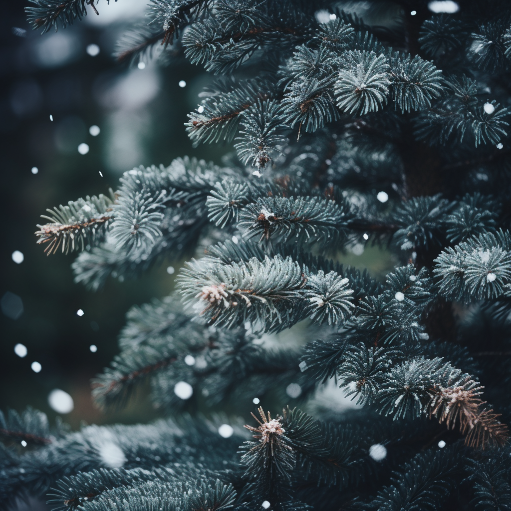 Close up photo of a cozy Christmas tree