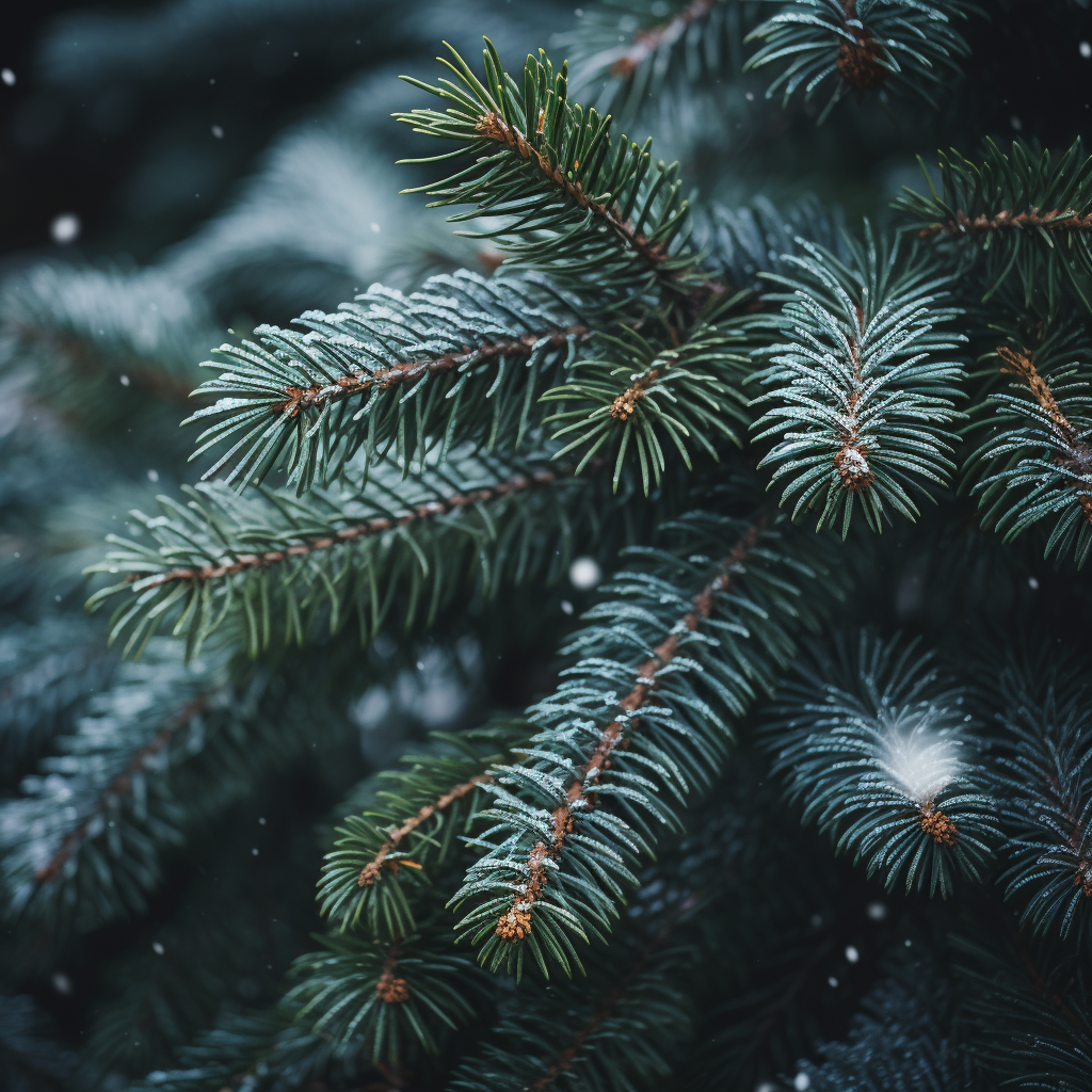 Close-up of a cozy Christmas tree