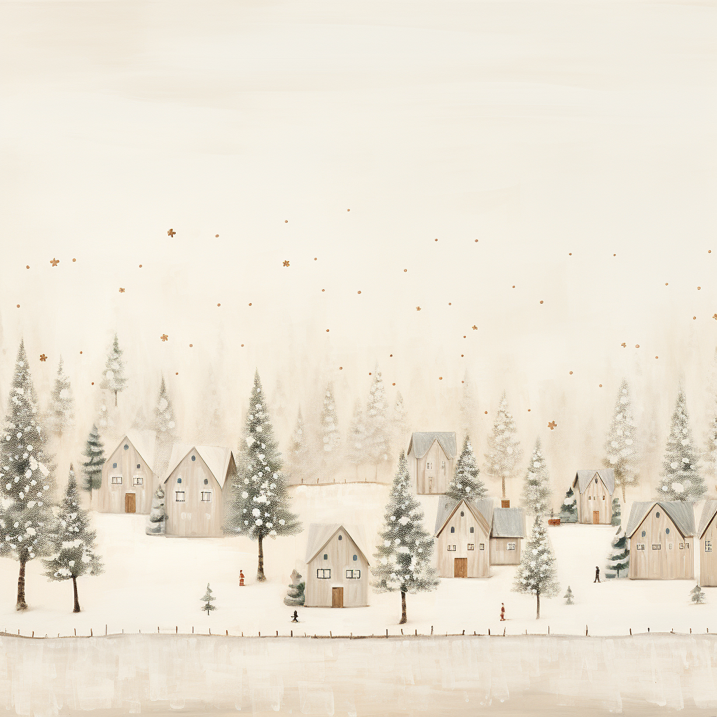 Winter Wonderland Christmas Village Painting