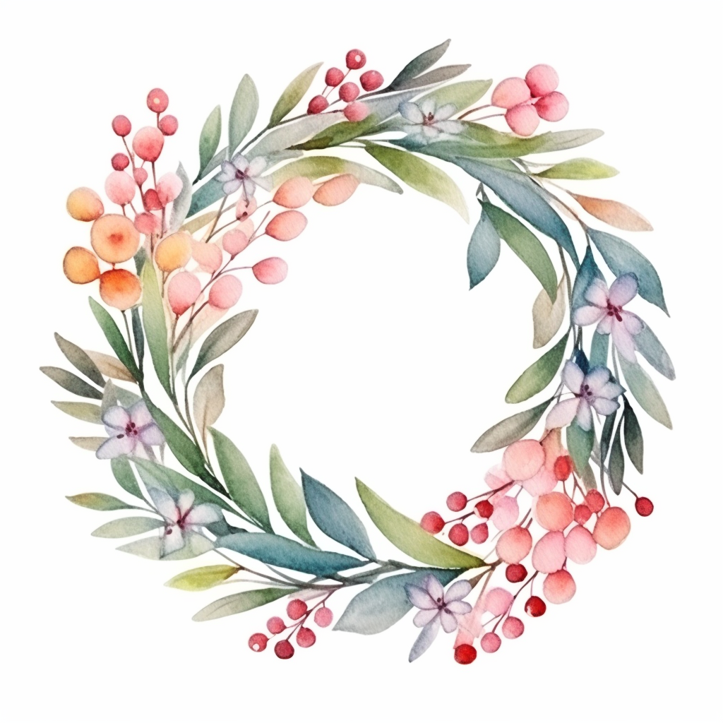 Cartoon Christmas wreath illustration