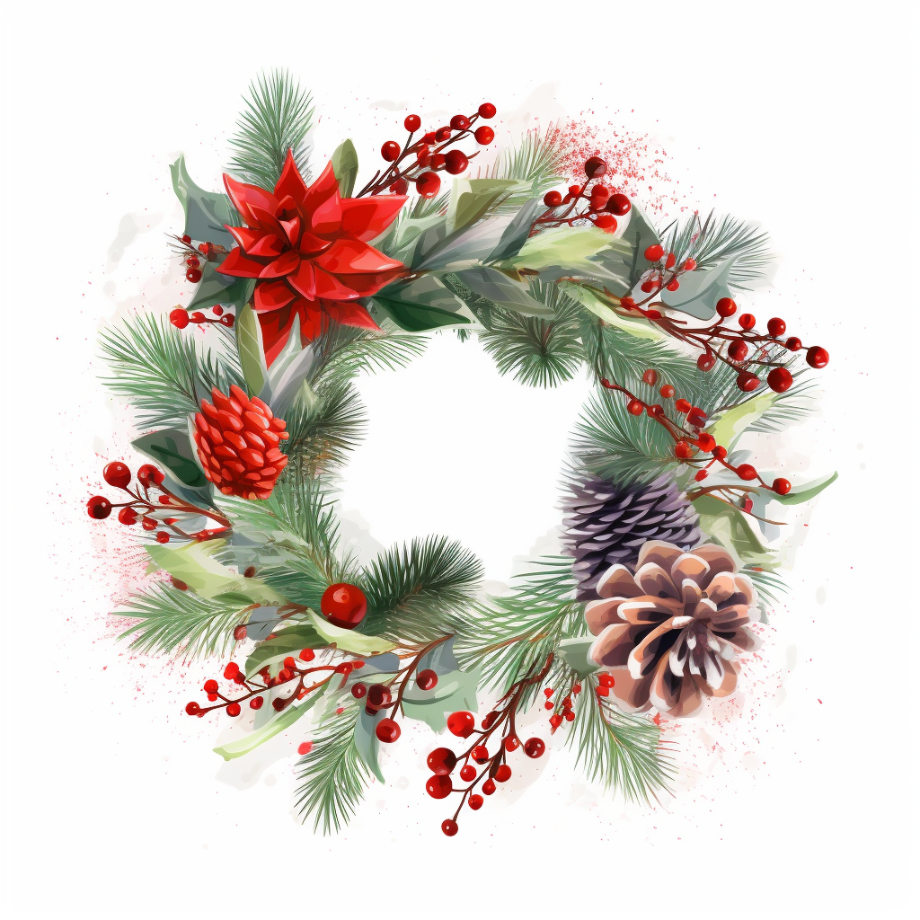 Beautiful Christmas wreath vector illustration