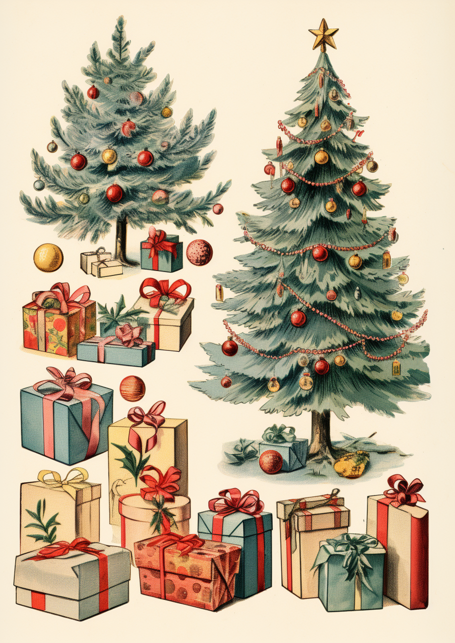 Vintage Christmas Ephemera Clipart