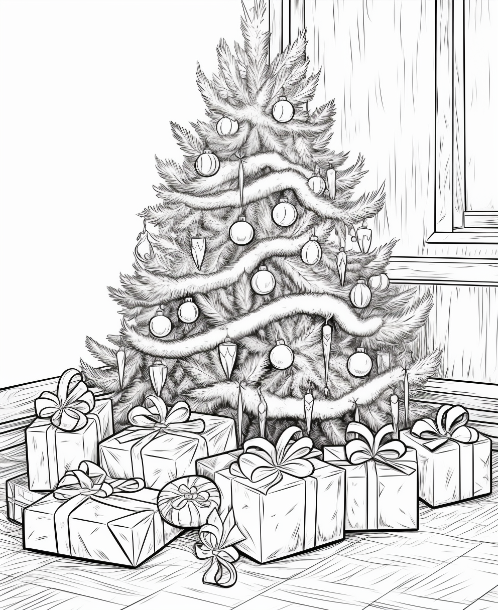 Christmas advent calendar coloring page