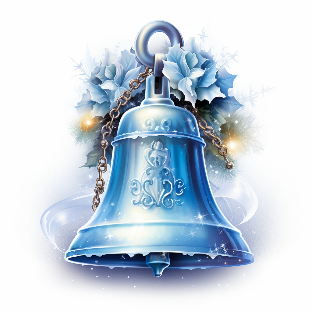 Christmas bell sticker on white background