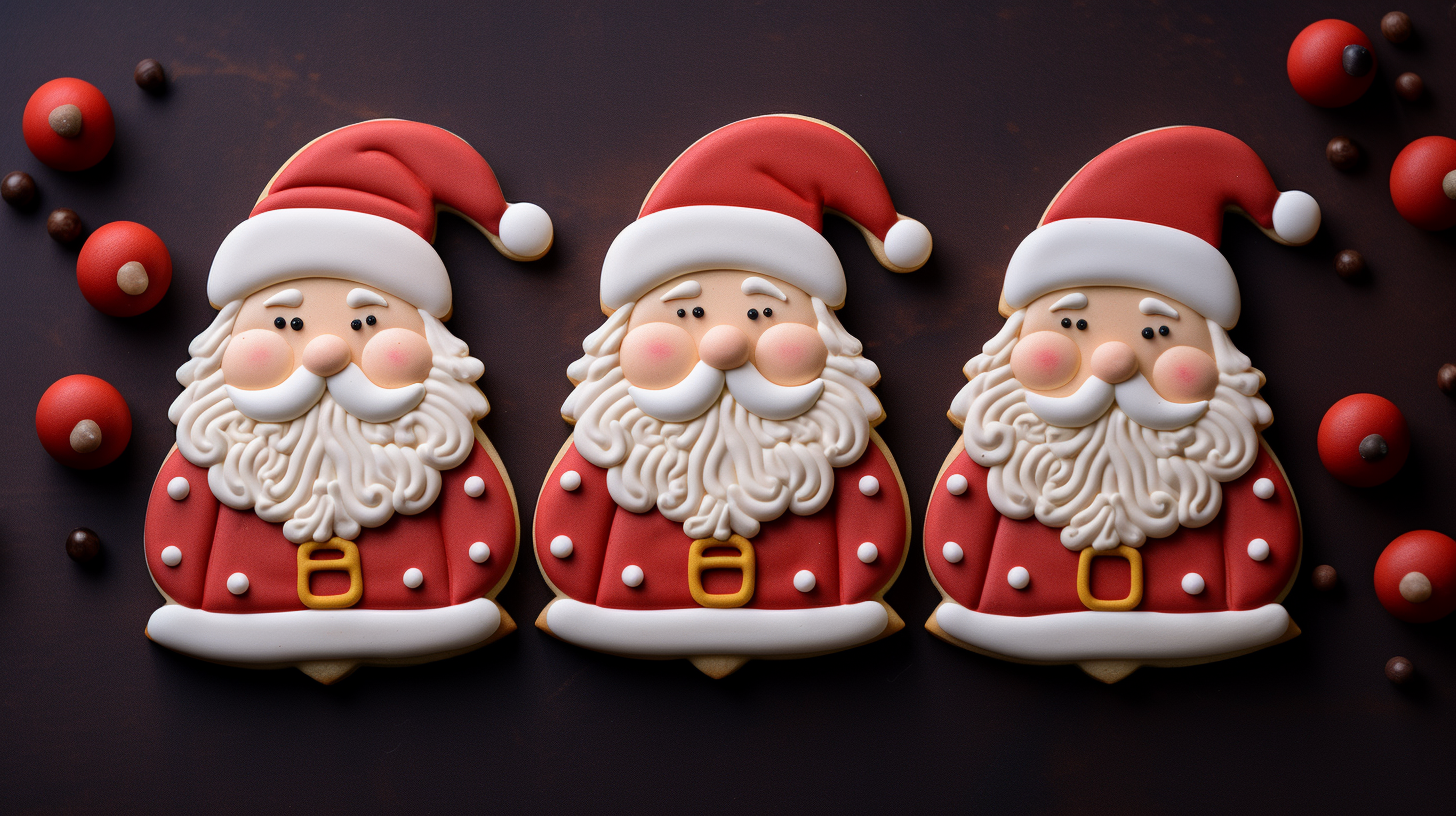 Santa Claus-shaped Christmas cookies