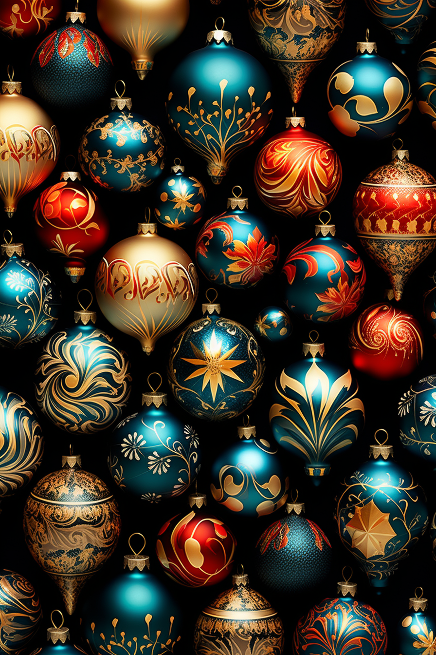 Vibrant Christmas decorations pattern