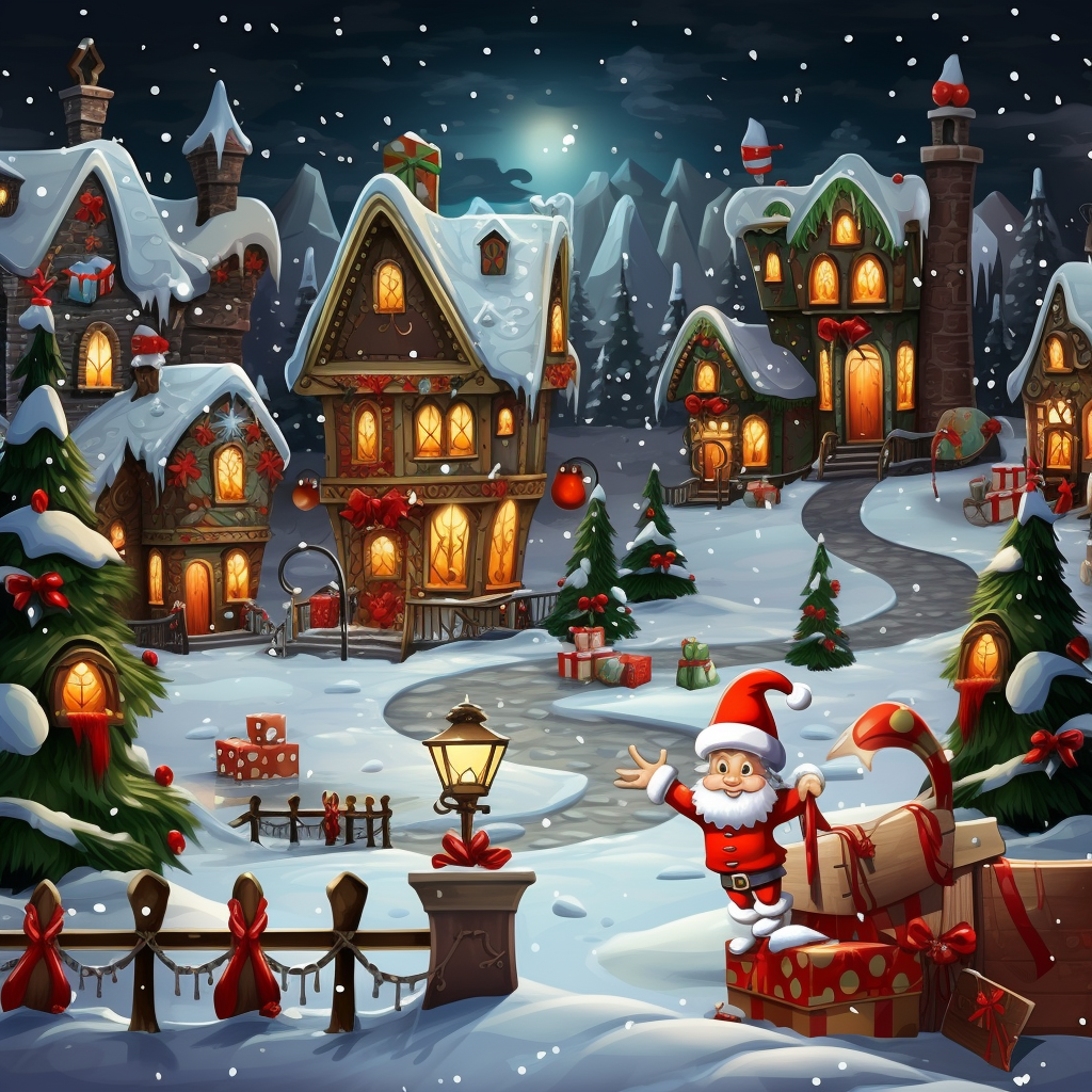 Christmas elf backdrop cartoon