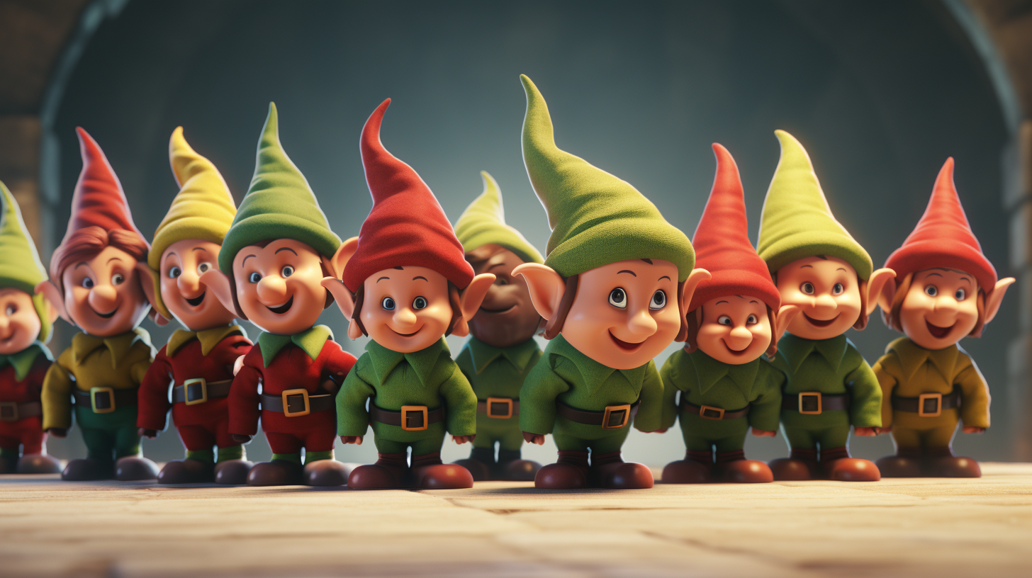 Group of diverse Christmas elves