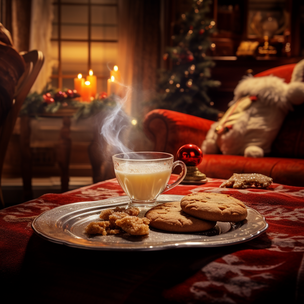 Transparent ghost hand reaching for Christmas cookie