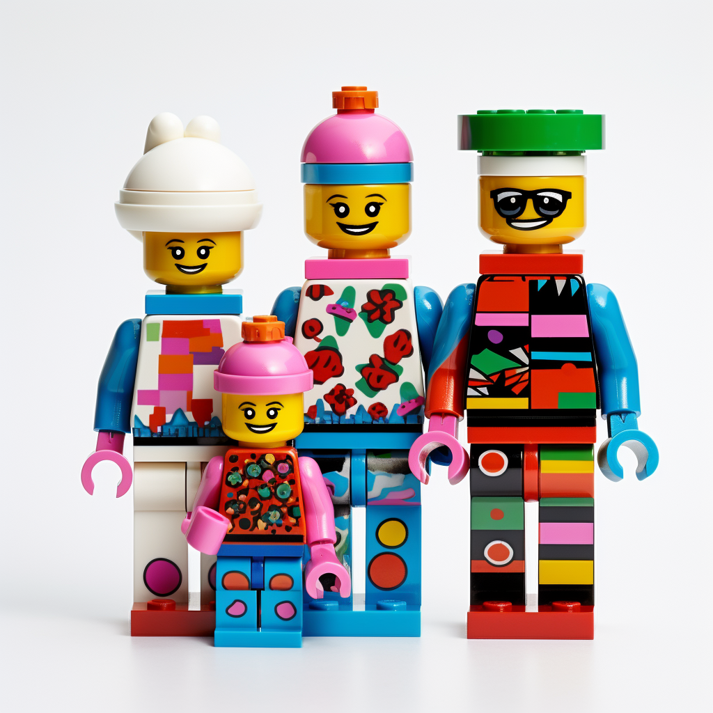 Colorful Lego-style Christmas Family