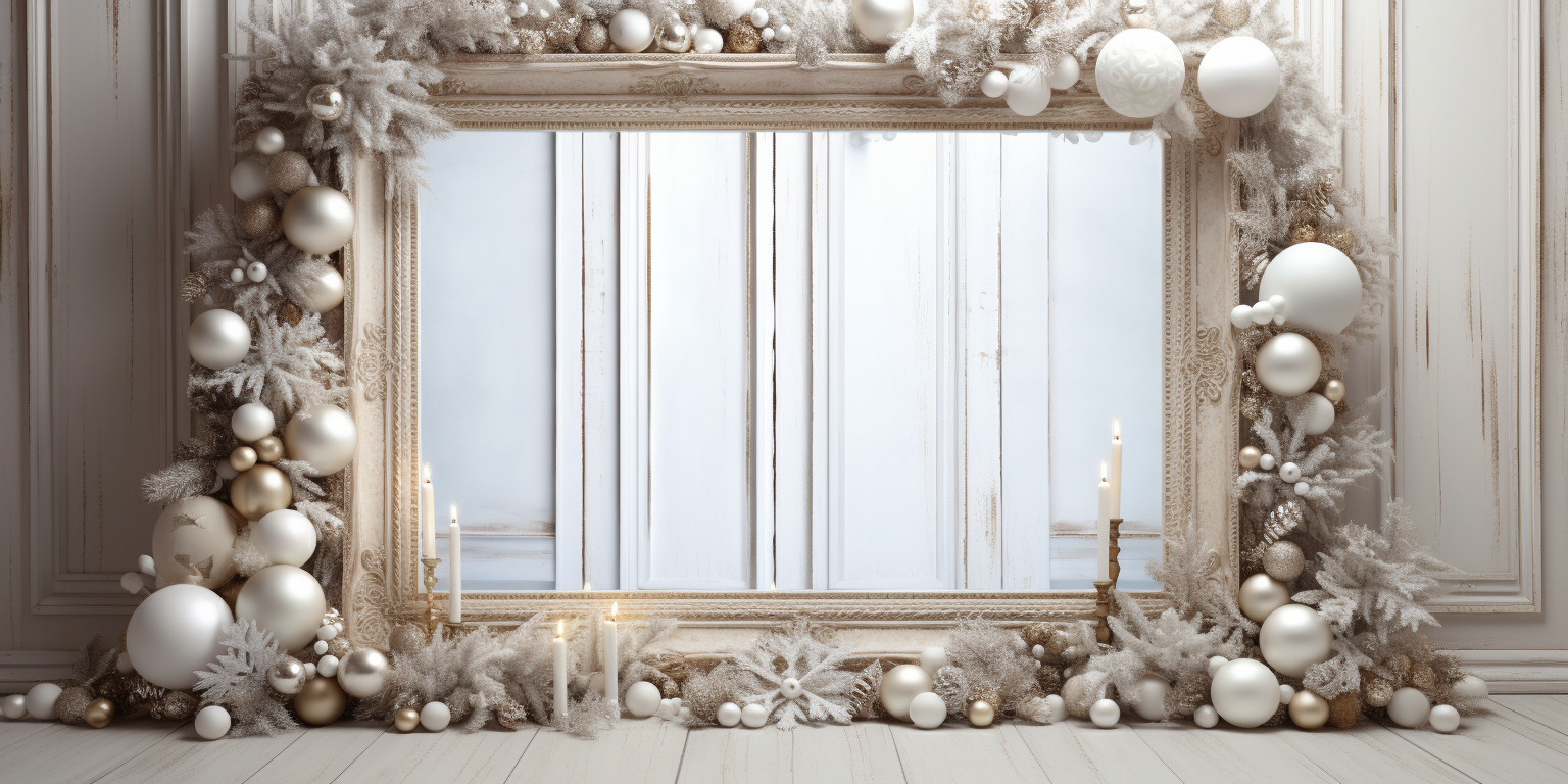 Christmas Decor with White Frame