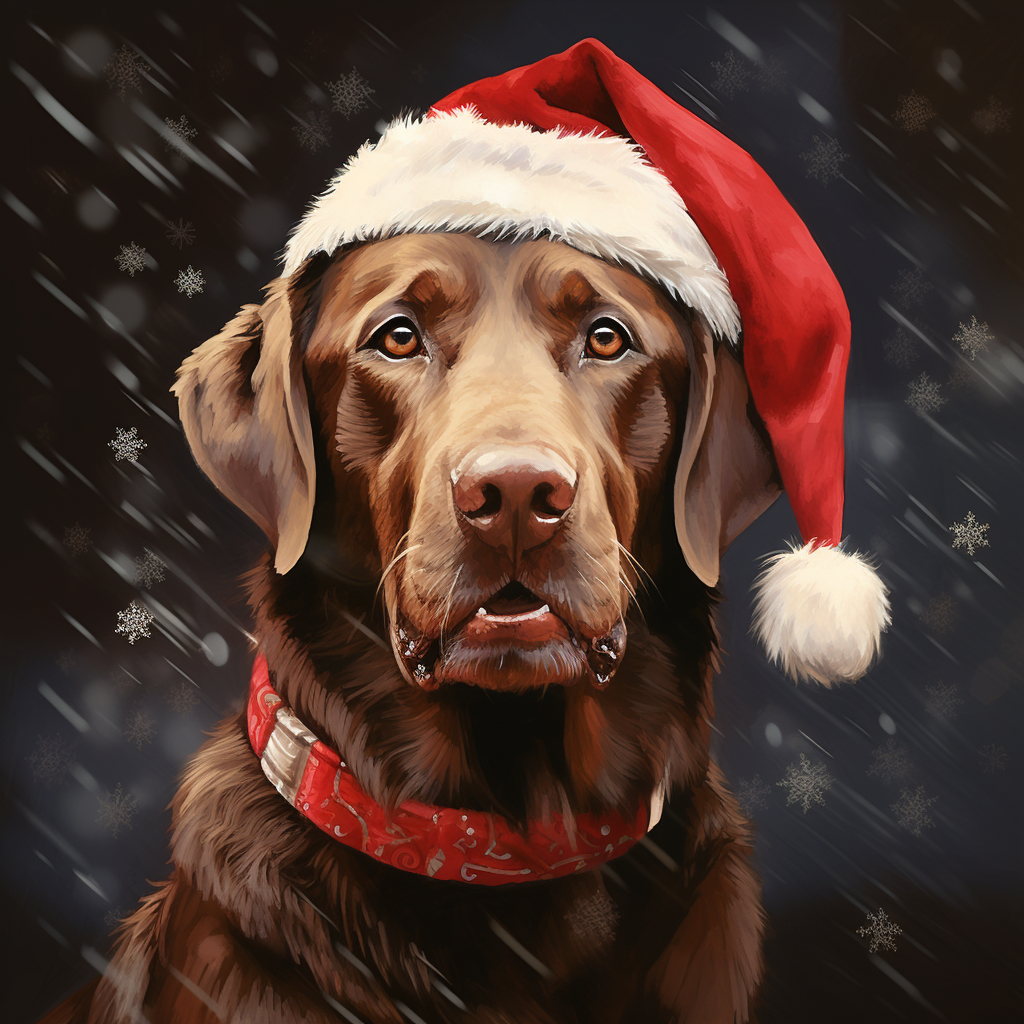 Christmas Labrador Retriever portrait photo