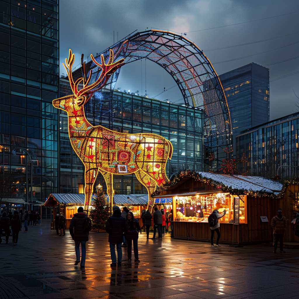 Illuminated Christmas Market Stag