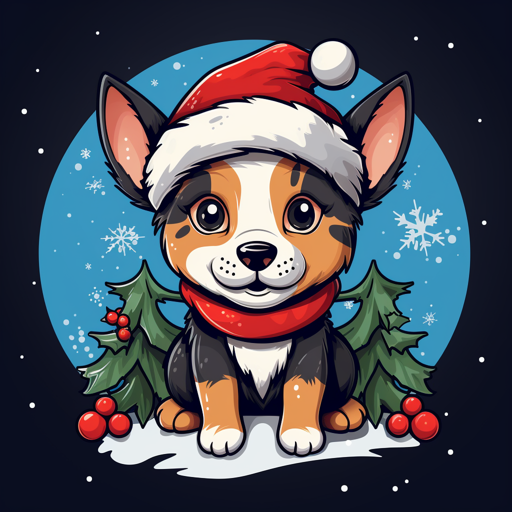 Vector illustration of cute Christmas pet