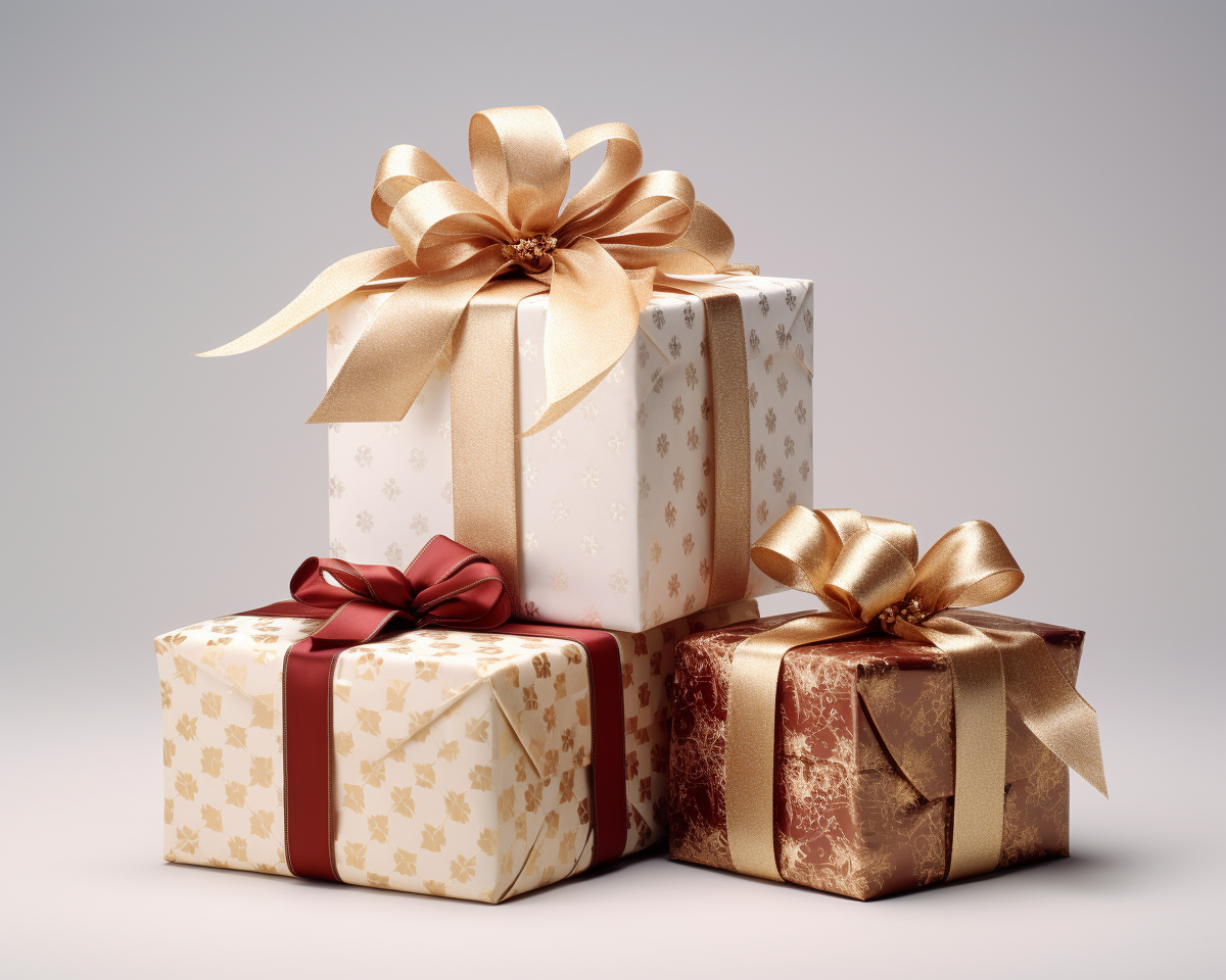 Assorted Christmas Presents with Beautiful Wrapping