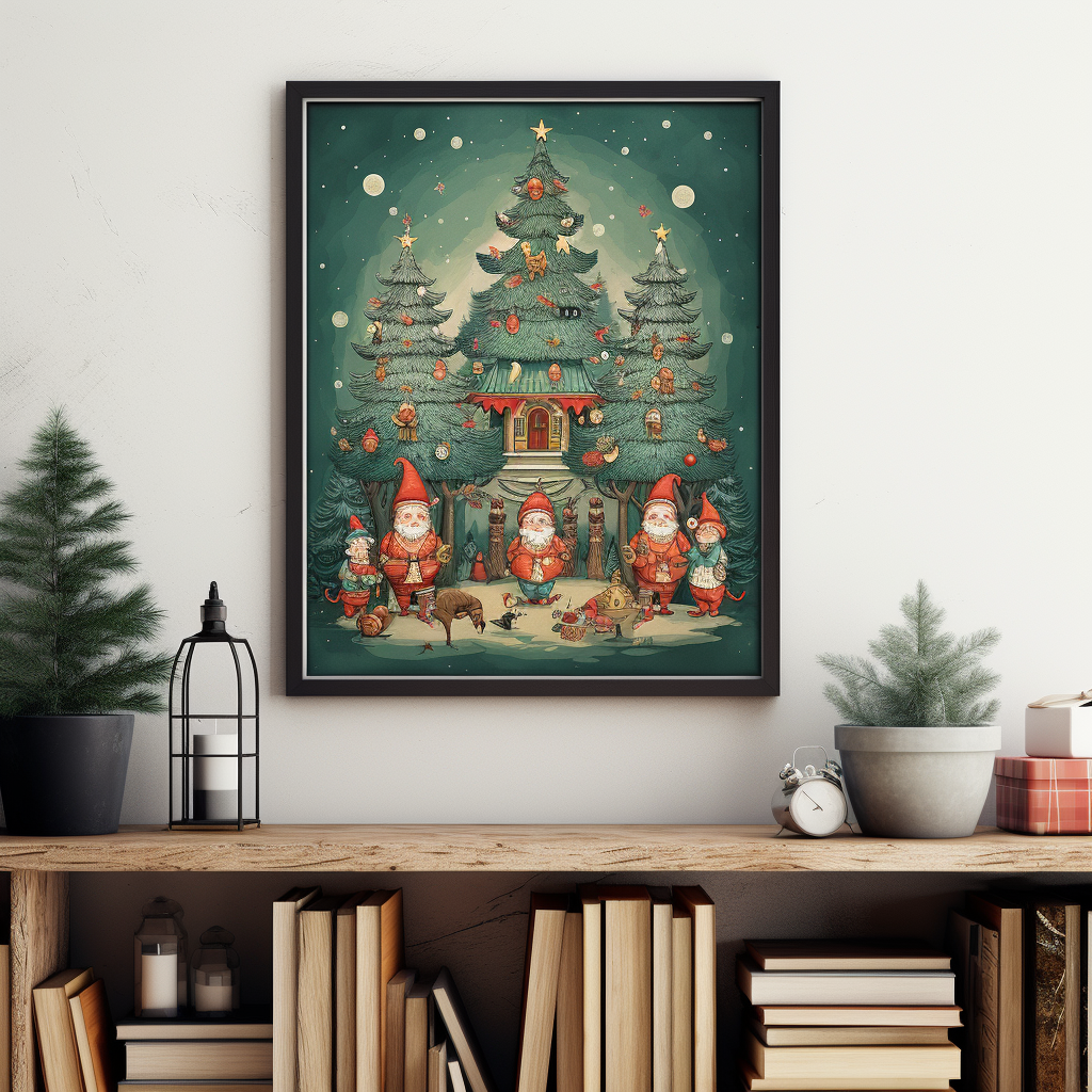 Christmas scene illustration with Matt Johnson's style