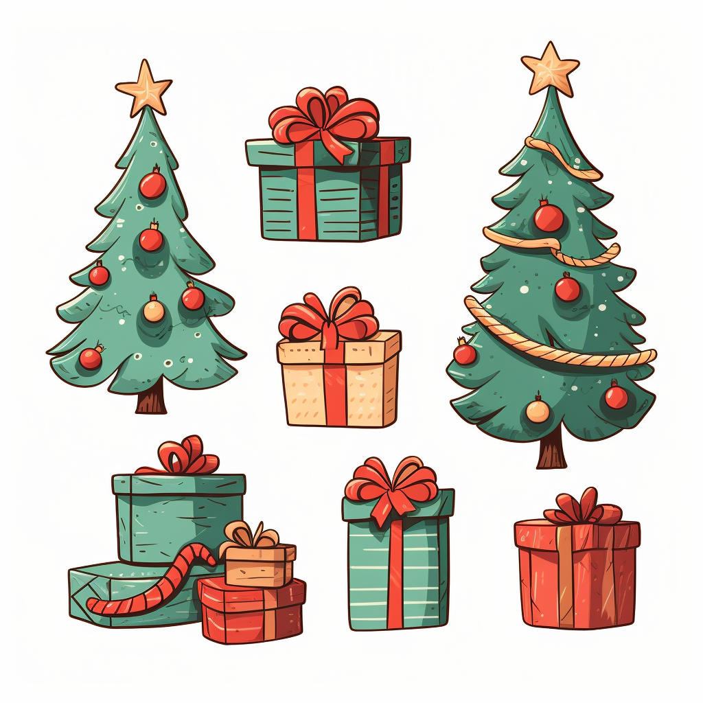 Cute Christmas Props Simplified Illustration