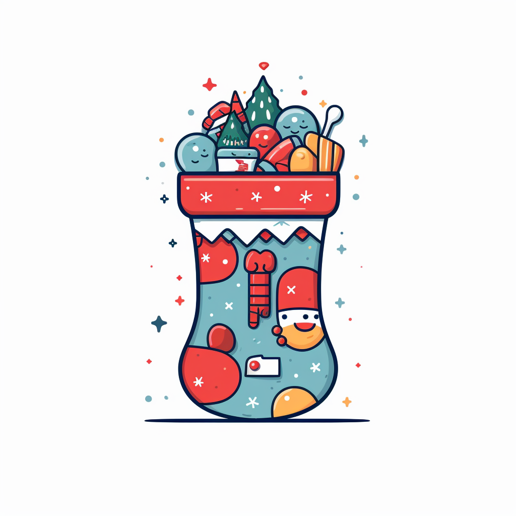 Cute Christmas sock with gifts