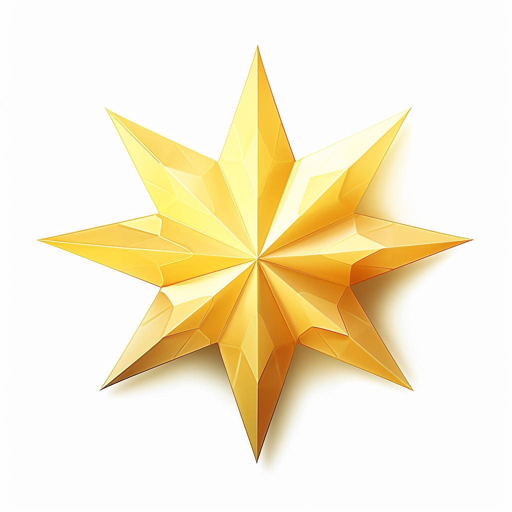 Yellow cartoon Christmas star illustration