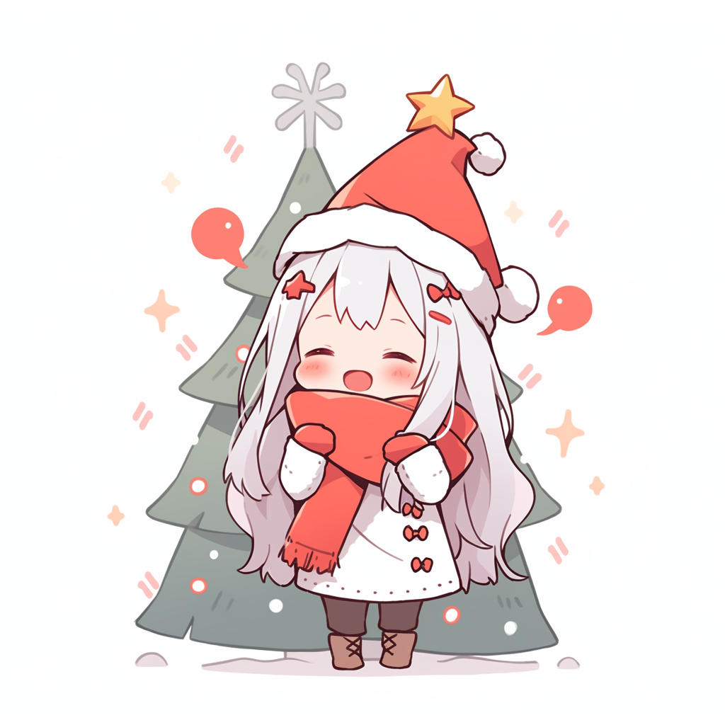 Festive Christmas sticker on white background