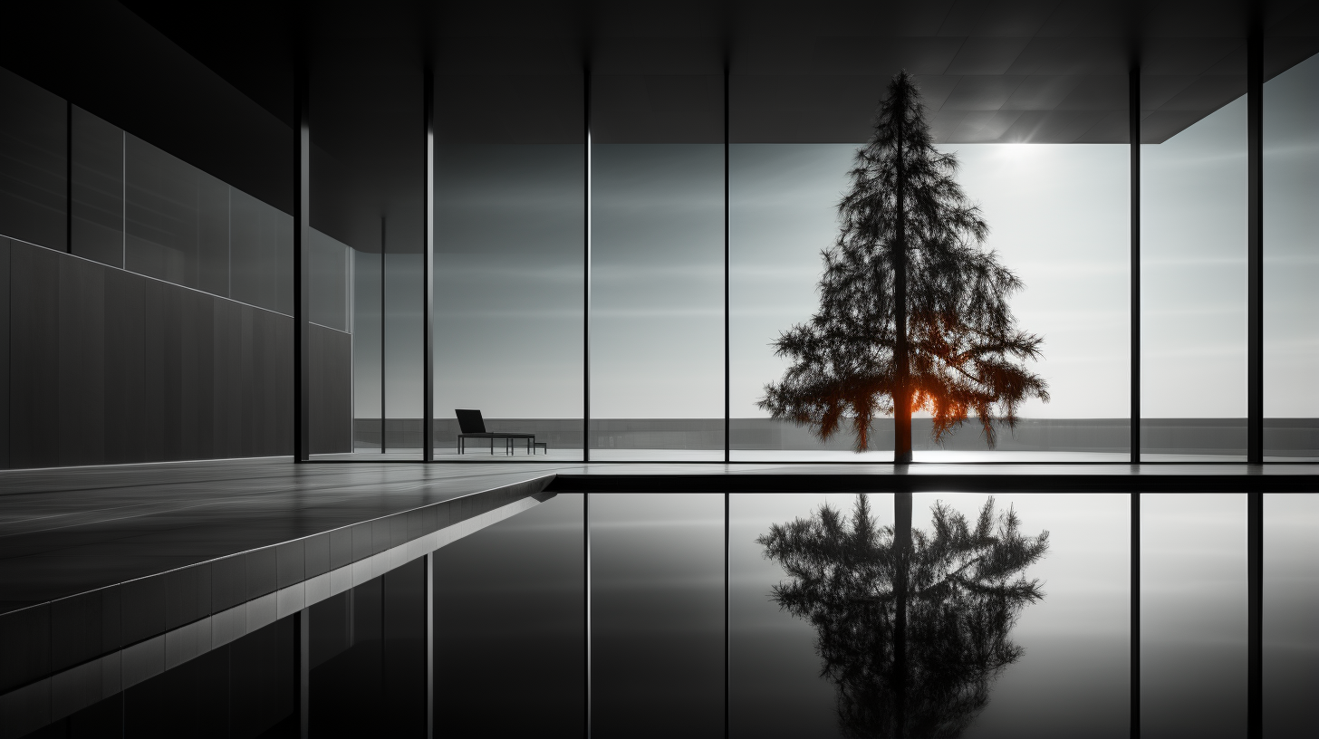 Stylish Christmas tree with abstract neon pool