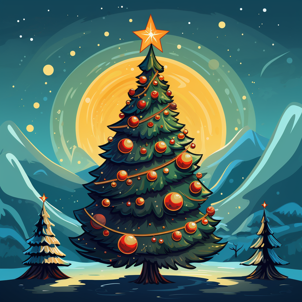 Cartoon Christmas tree illustration