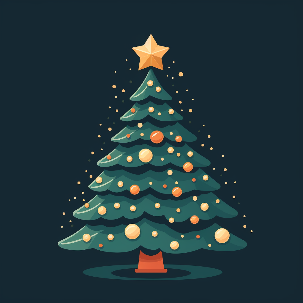 Flat Christmas tree icon