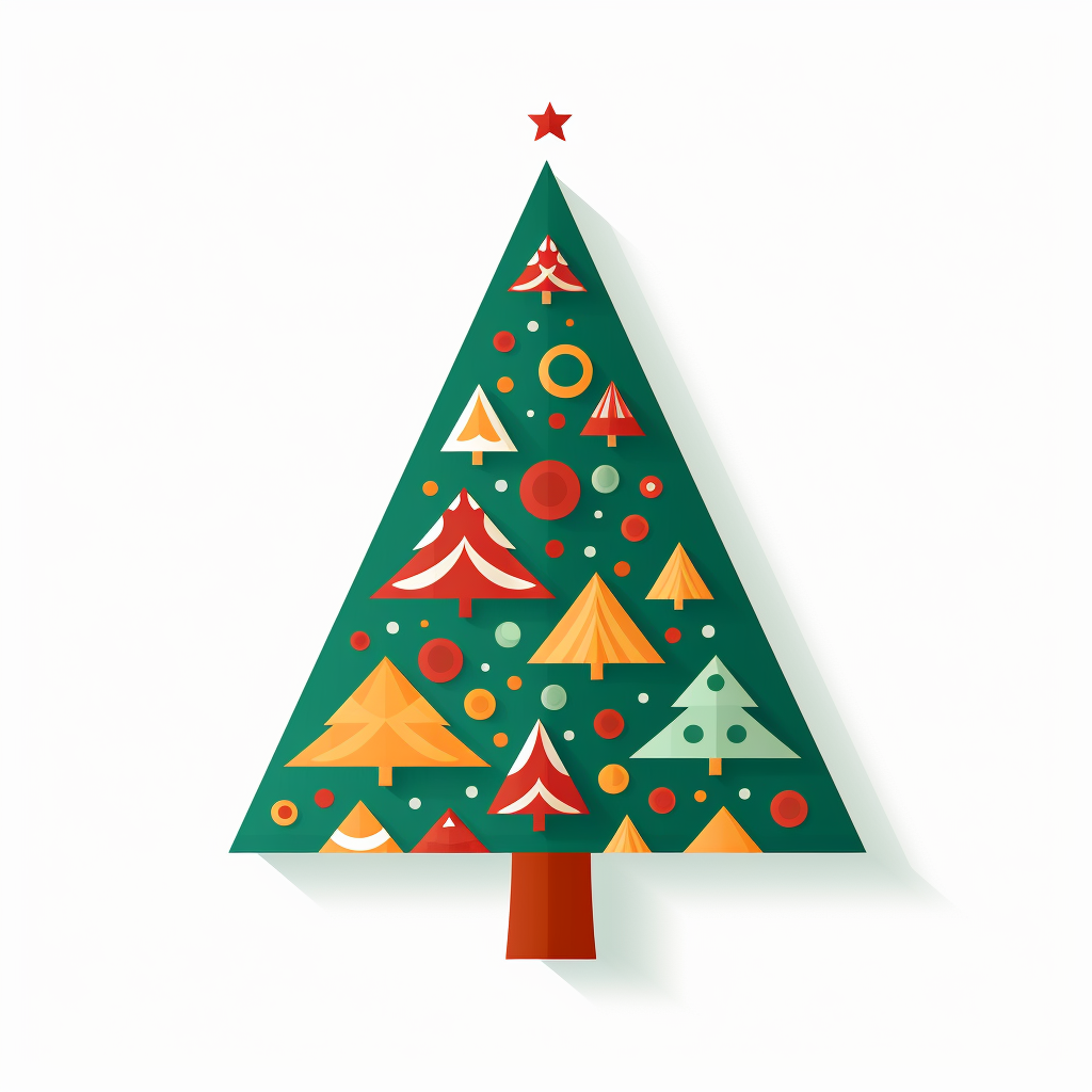 Flat vector illustration of Christmas tree