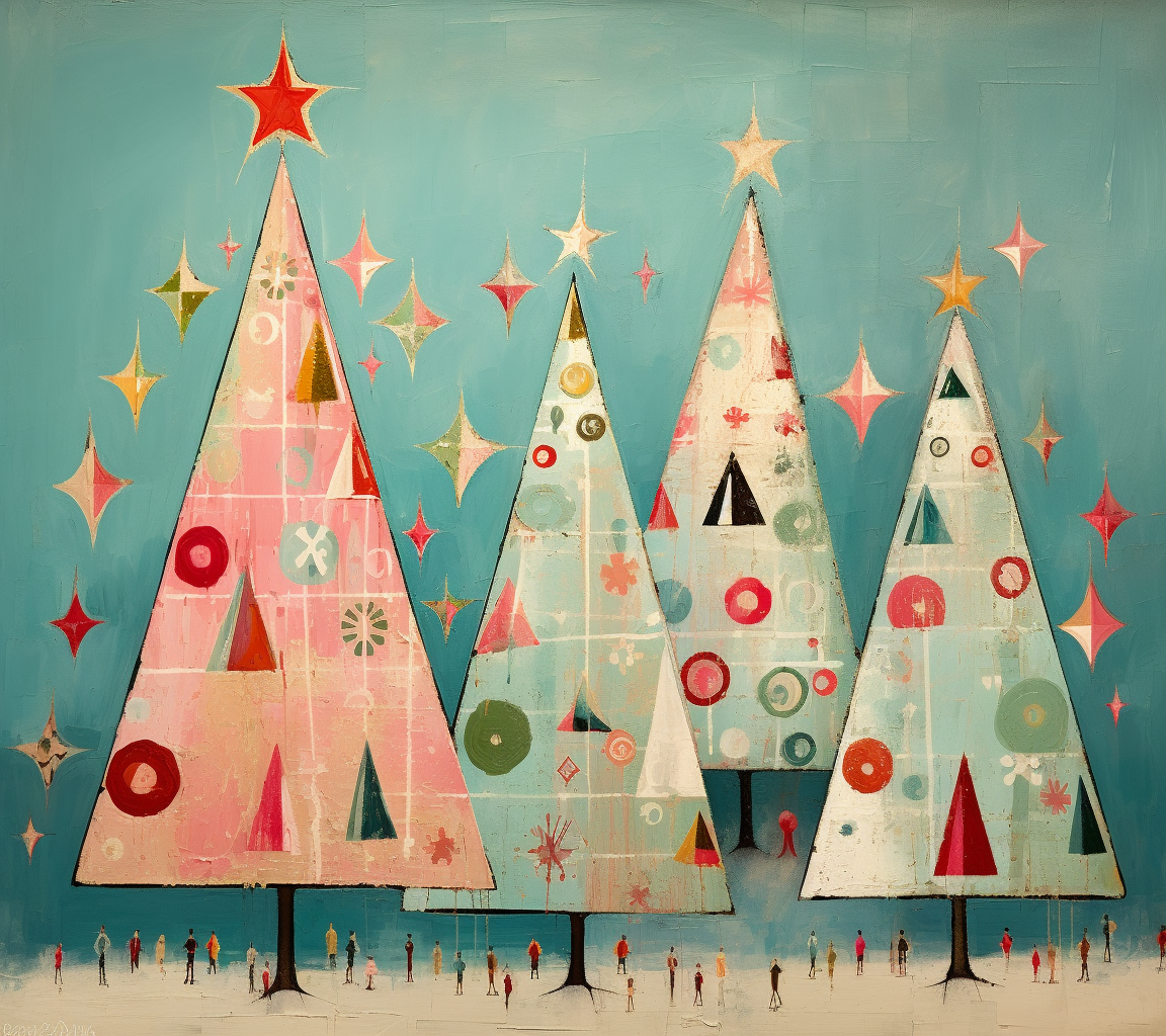 Christmas Tree with Playful Whimsical Design