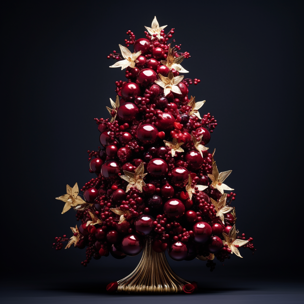 Christmas tree with red ornaments