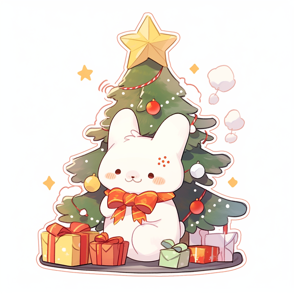 Colorful Christmas tree sticker