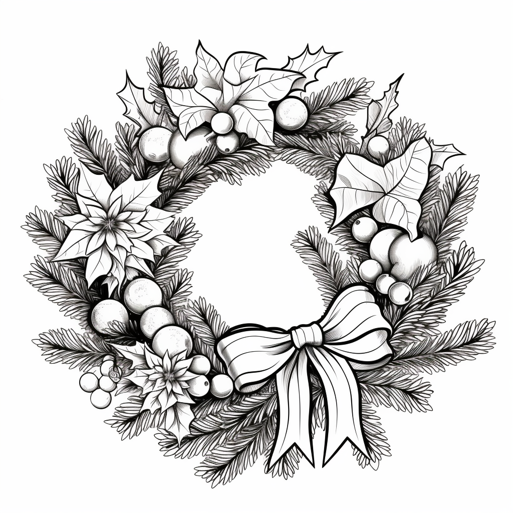 Christmas wreath with beautiful decorations