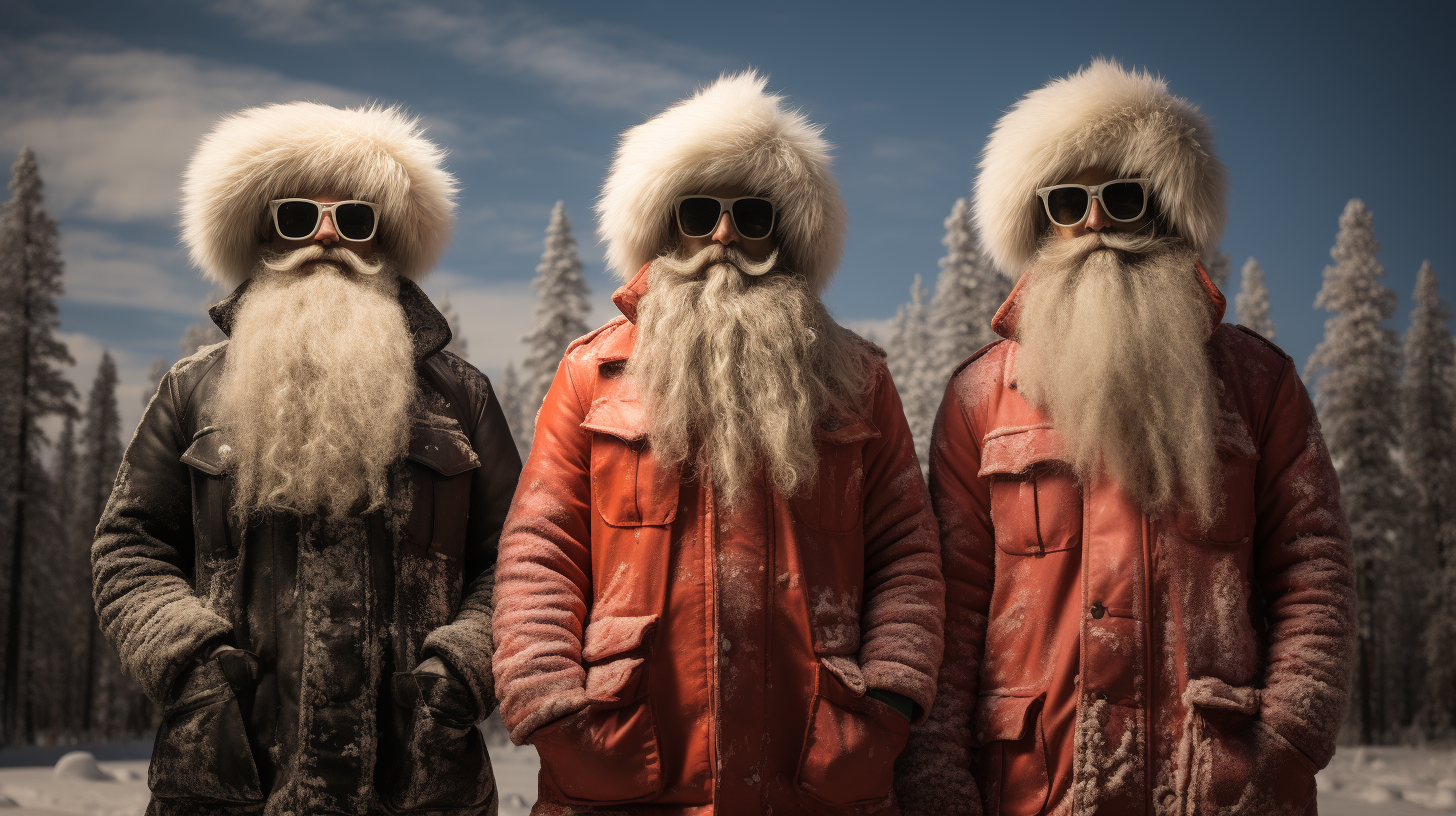 Festive characters exploring Yellowstone National Park