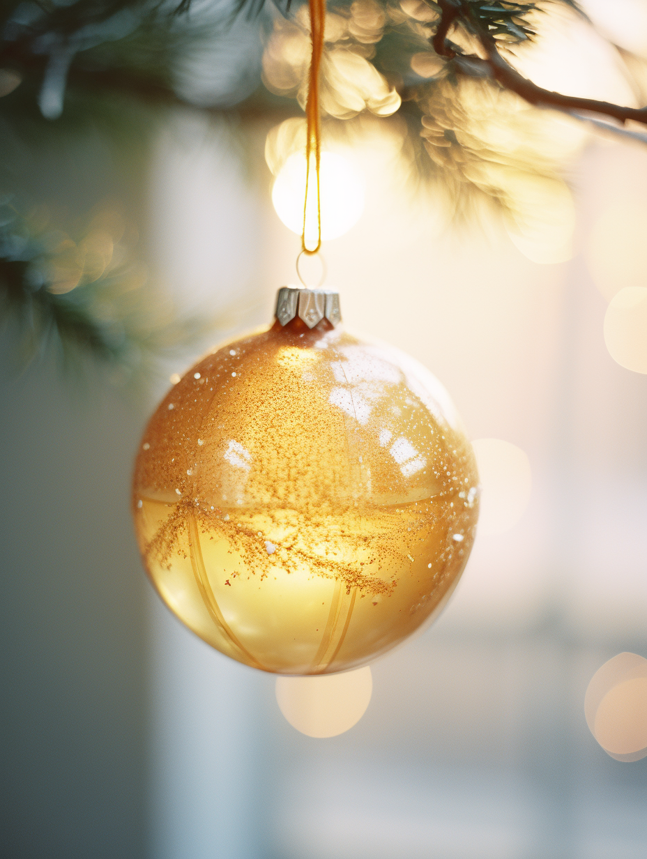 Beautiful Christmas ball in soft lighting