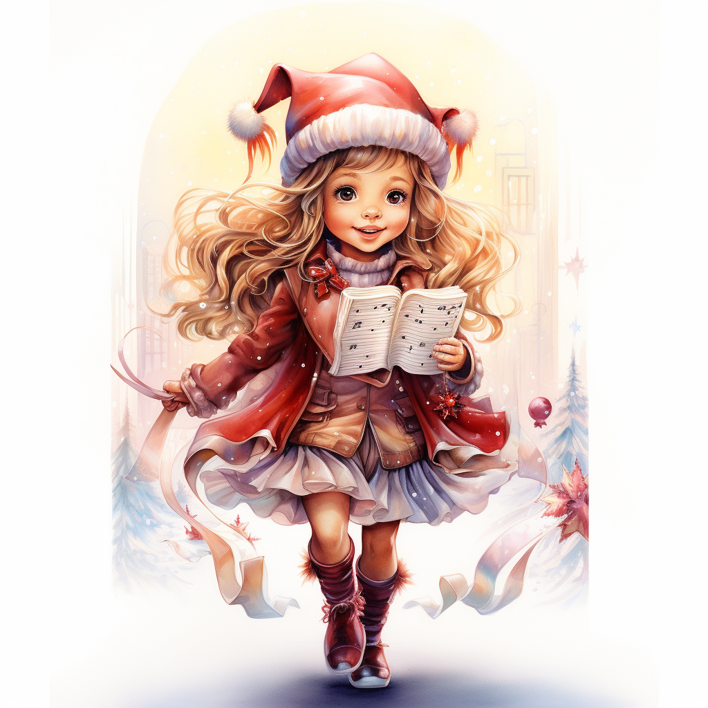 Stunning Christmas carol singer artist sketch