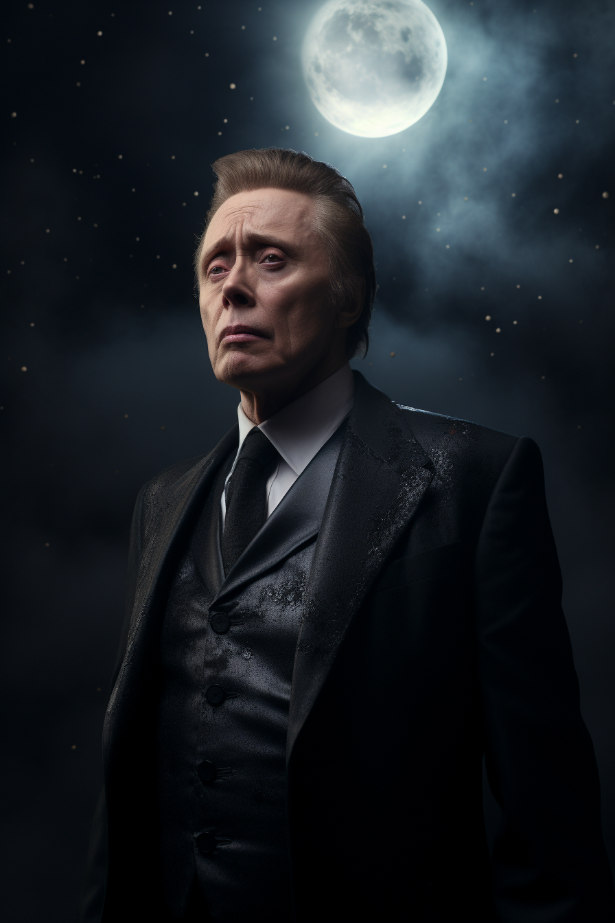 Christopher Walken on Moon in Dark Sky