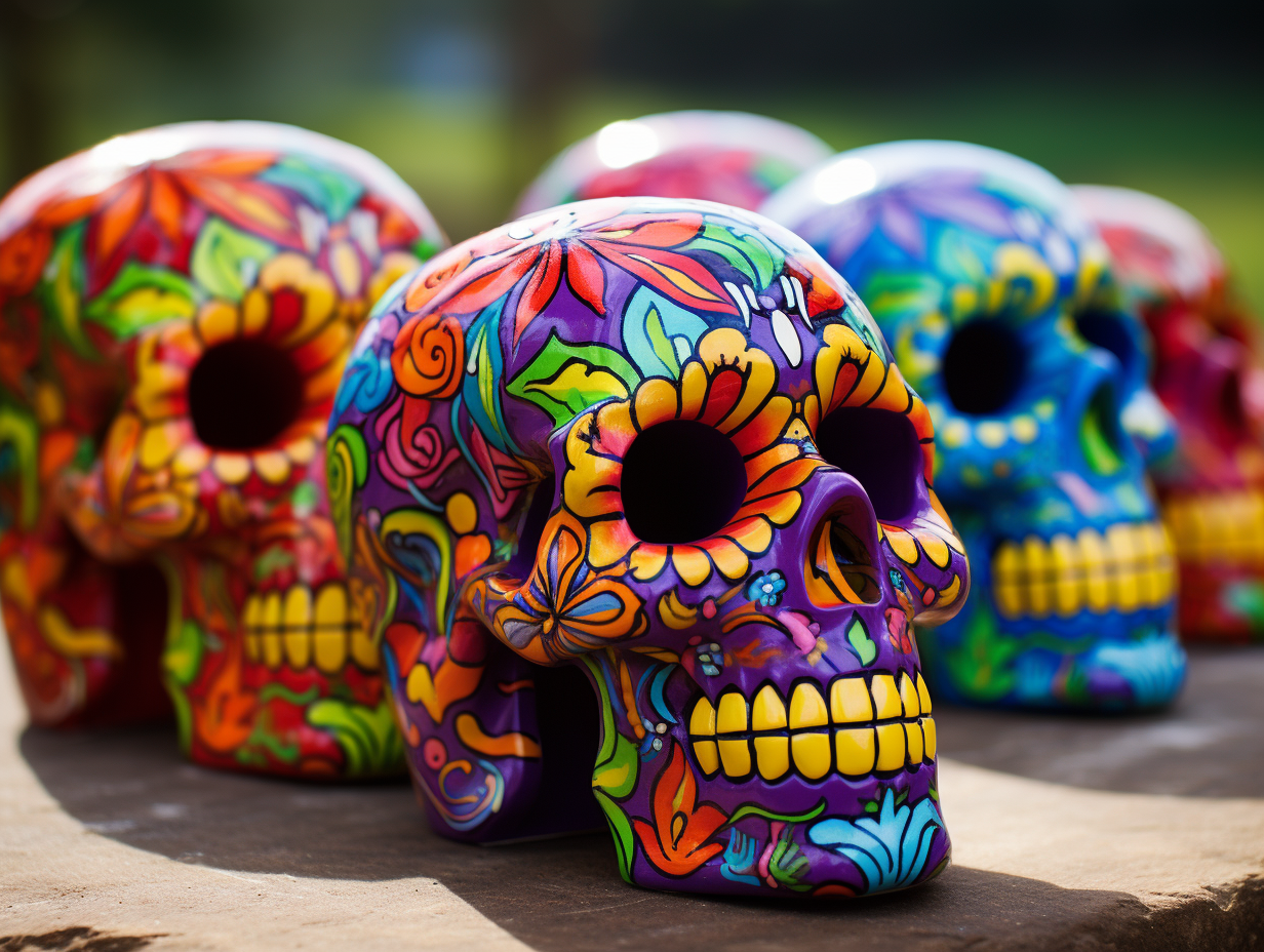 Colorful skulls for Mexican holiday