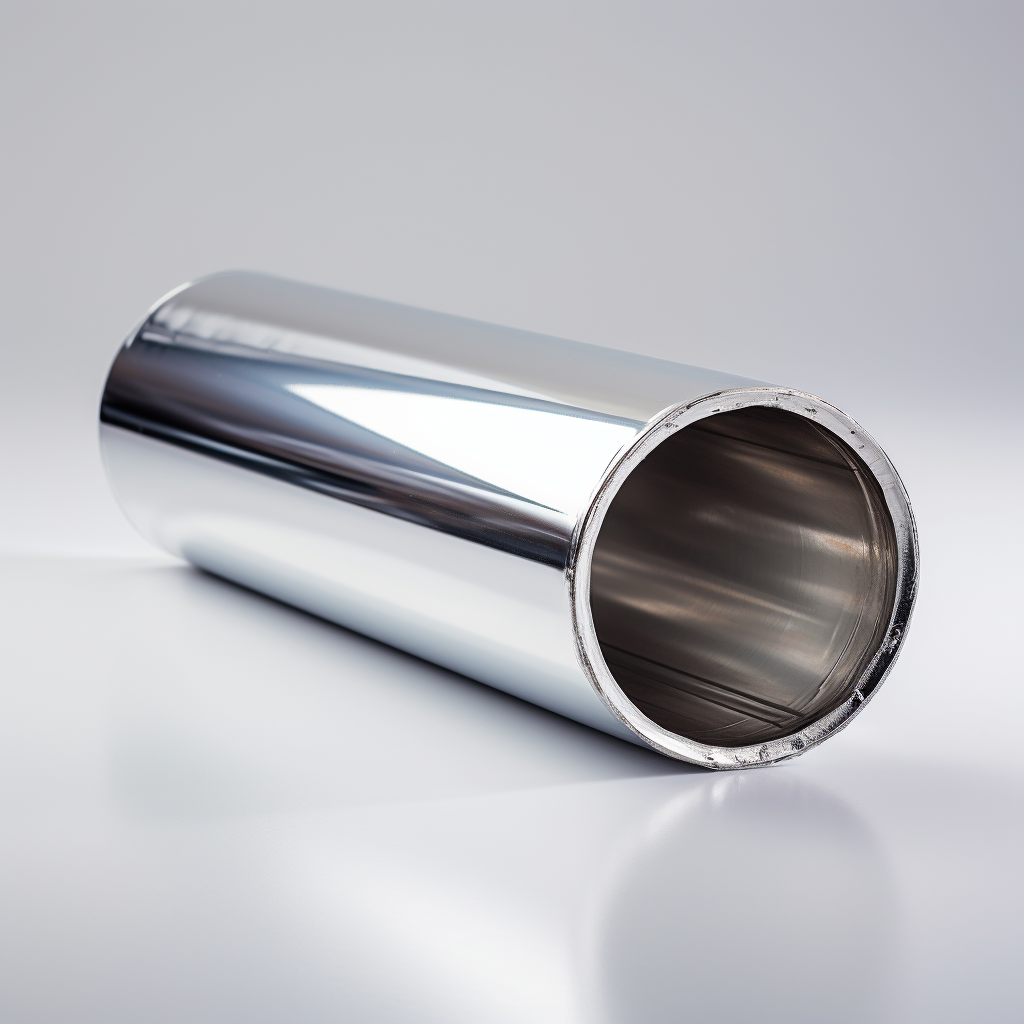 Chrome Cardboard Mailing Tube on White Surface