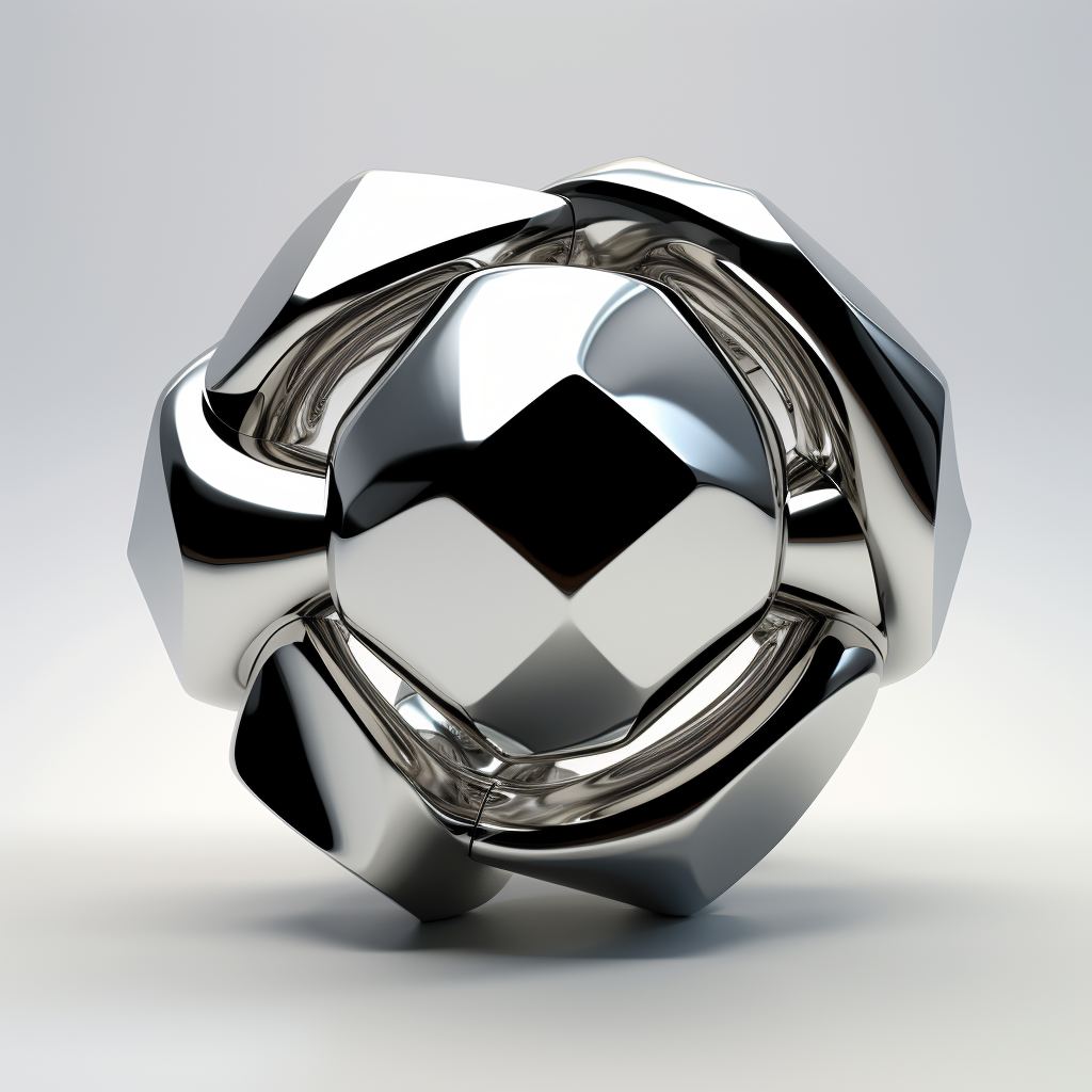 Chrome geometric figure without edges