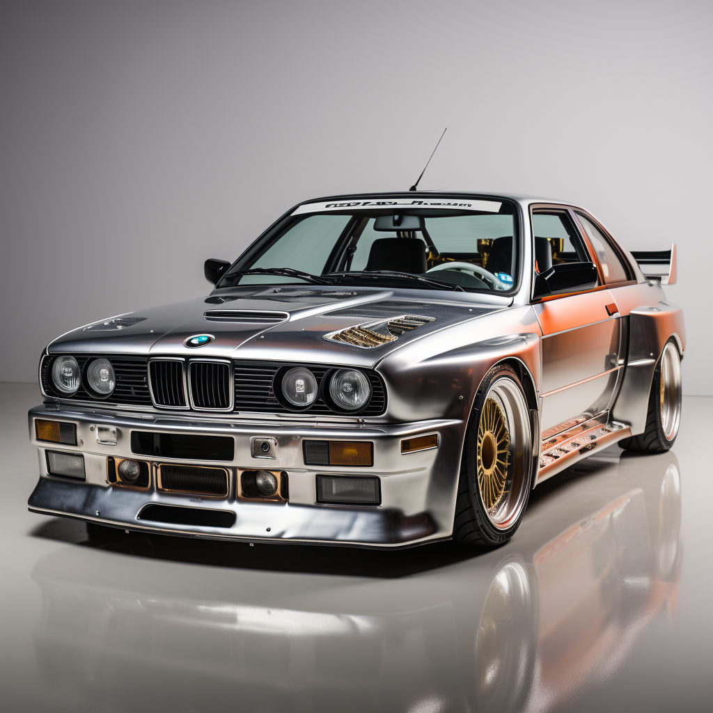 Stunning chrome paint BMW M3 with RWB body kit