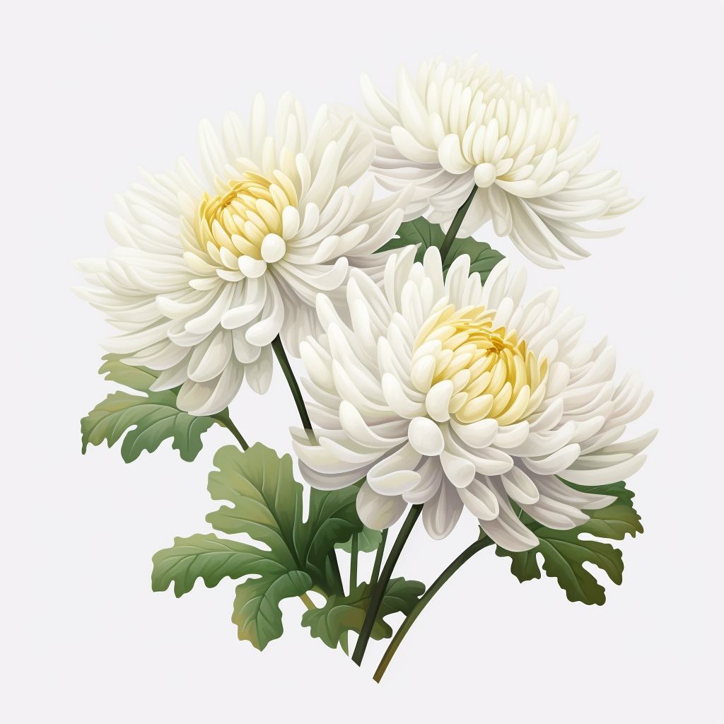 Chrysanthemum cartoon image on white background