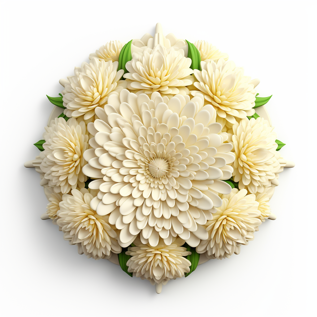 Chrysanthemum circle shaped door in cartoon style