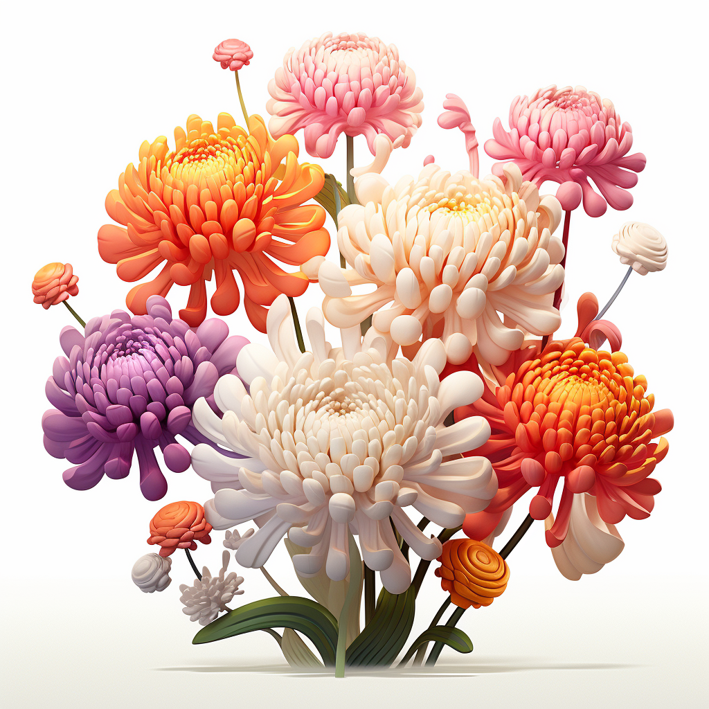 Chrysanthemum flowers on white background